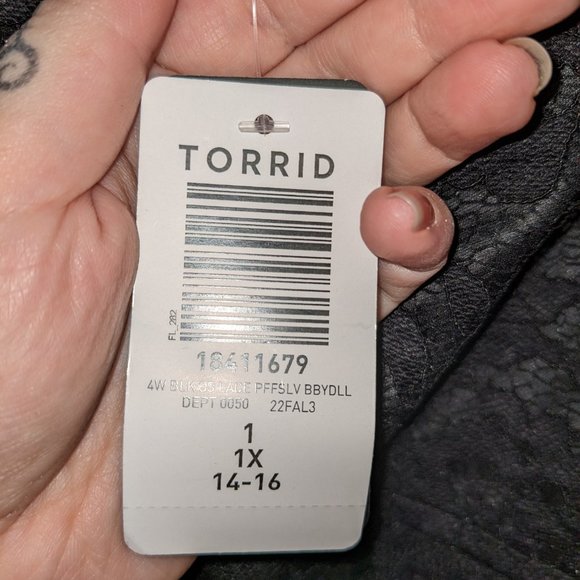 Torrid Lace Peplum Babydoll Top 2X BNWT - Picture 3 of 3